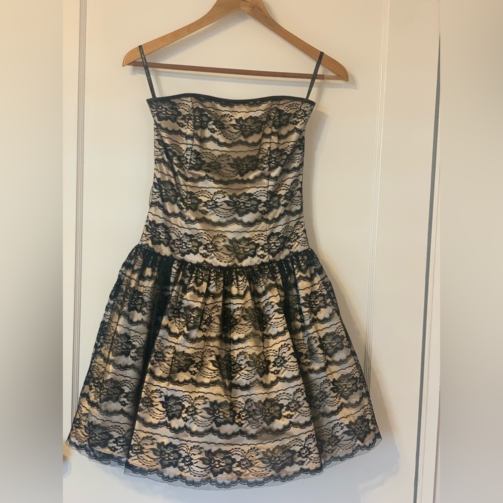 Jessica McClintock for Gunne Sax vintage lace midi dress SZ 3/4
